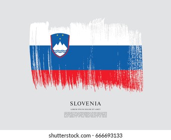 Flag of Slovenia, brush stroke background