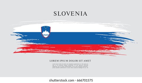 Flag of Slovenia, brush stroke background