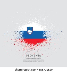 Flag of Slovenia, brush stroke background