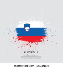 Flag of Slovenia, brush stroke background