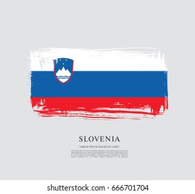 Flag of Slovenia, brush stroke background