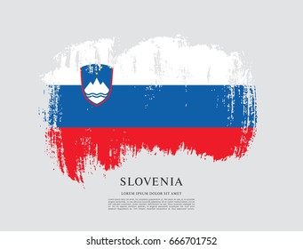 Flag of Slovenia, brush stroke background
