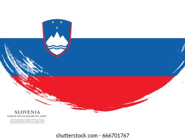 Flag of Slovenia, brush stroke background