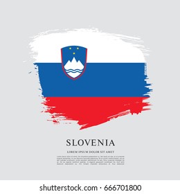 Flag of Slovenia, brush stroke background