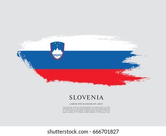 Flag of Slovenia, brush stroke background