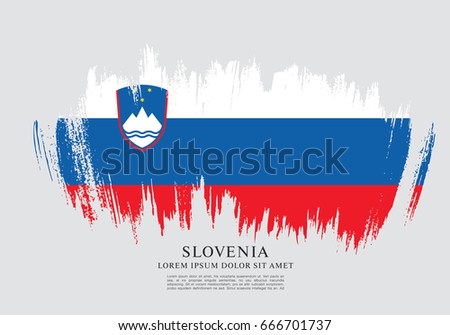 Flag of Slovenia, brush stroke background