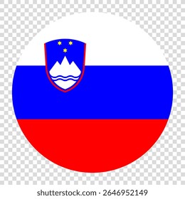 Flag of Slovenia. Slovenia circle flag logo icon computer vector illustration design. Checkerboard background.