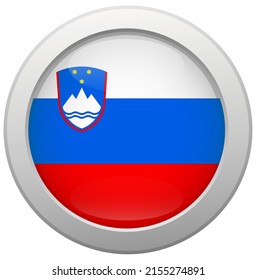 Flag of Slovenia in a circle, national colors, vector illustration