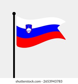 Bandeira da Eslovênia. Eslovênia bandeira computador digital vetor ilustração ícone design. Bandeira de mastro flutuante.