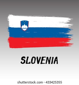 Flag Of Slovenia  - Grunge