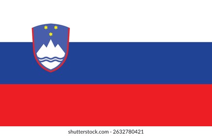 Flag of Slovenia Horizontal tricolor with coat of arms emblem