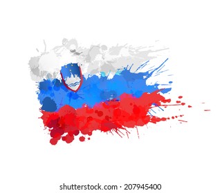 Flag of  Slovenia made of colorful splashes