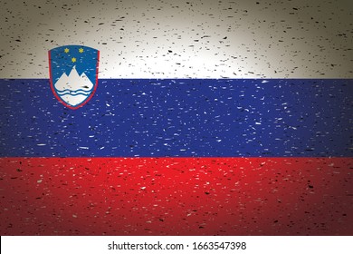 flag of slovenia in retro background