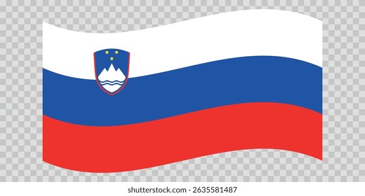 Flag of Slovenia. Slovenian national symbol in official colors. Template icon. Vector background.