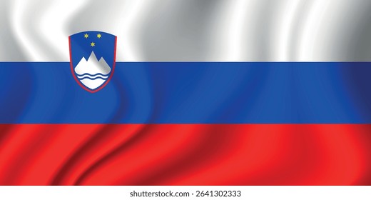 Flag of Slovenia. Slovenian national symbol in official colors. Template icon. Vector background.