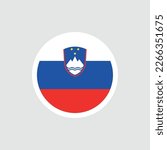 Flag of Slovenia. Slovenian tricolor flag with coat of arms (mountain and three stars). State symbol of the Republic of Slovenia.