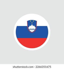 Flag of Slovenia. Slovenian tricolor flag with coat of arms (mountain and three stars). State symbol of the Republic of Slovenia.