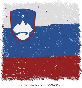 Flag Slovenia square shape