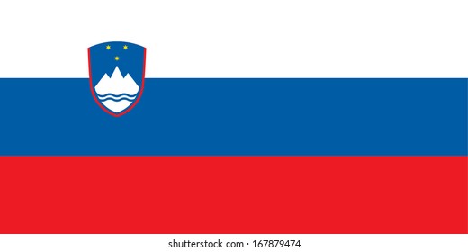 Flag of Slovenia. Vector. Accurate dimensions, elements proportions and colors. 