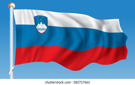Bandera de Eslovenia - ilustración vectorial