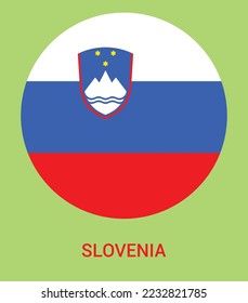 Flag Of Slovenia, Slovenia flag vector illustration, Slovenia flag in a circle.