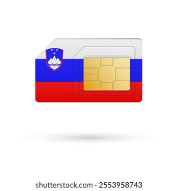 Flag of Slovenia. Vector illustration of SIM Card with flag on white background