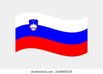 Flag of Slovenia. Slovenia wavy flag digital vector illustration. Fluttering flag.