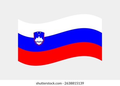 Flag of Slovenia. Slovenia wavy flag digital vector illustration. Fluttering flag.