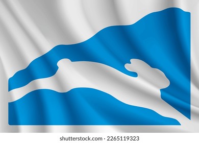 Flag of Snowshoe, West Virginia, USA. Realistic waving flag of Snowshoe vector background.
