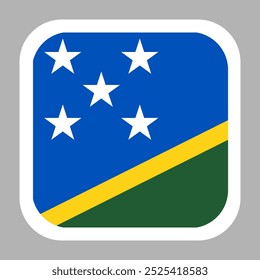 The flag of Solomon Island. Flag icon. Standard color. flat vector square with rounded corners. Computer illustration. Digital illustration. Vector illustration