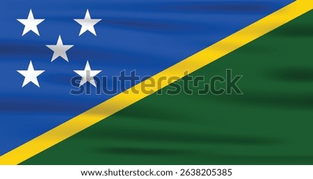 Flag of Solomon island. Flag icon. Standard colors. Standard sizes. Rectangular flag. Computer illustration. Vector illustration