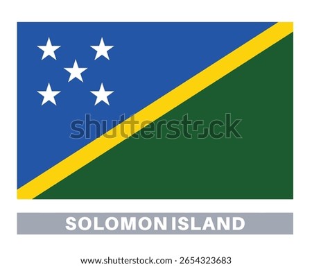 Flag of solomon island. Flag icon. Standard colors. Standard size. Rectangular flag.