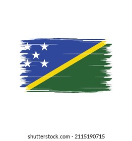 Bandera de las Islas Salomón con estilo de pincel