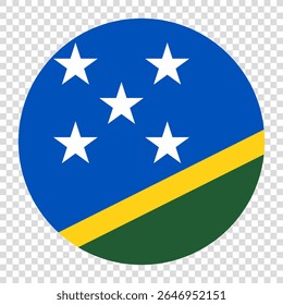 Flag of Solomon Islands. Solomon Islands circle flag logo icon computer vector illustration design. Checkerboard background.