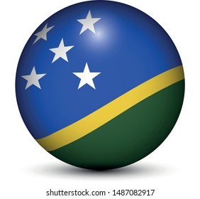 Flag of Solomon Islands in the form of a ball isolated on white background.