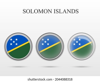 Flag of Solomon Islands in the form of a circle
