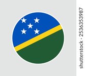 The flag of solomon islands. Flag icon. Standard color. Round flag. Computer illustration. Digital illustration. Vector illustration.
