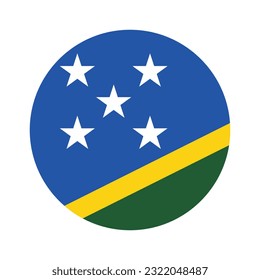 Flag of Solomon Islands. Flag icon. Standard color. Circle icon flag. Computer illustration. Digital illustration. Vector illustration.