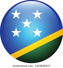 Flag of Solomon Islands. Flag icon. Standard color. Circle icon flag. 3d illustration. Computer illustration. Digital illustration. Vector illustration.