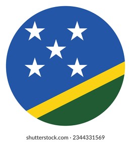 Flag of Solomon Islands. Flag icon. Standard color. Circle icon flag. Computer illustration. Digital illustration. Vector illustration.