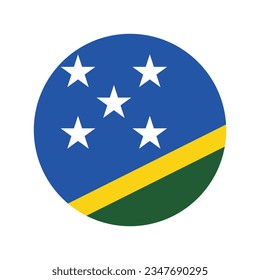 Flag of Solomon Islands. Flag icon. Standard color. Circle icon flag. Computer illustration. Digital illustration. Vector illustration.