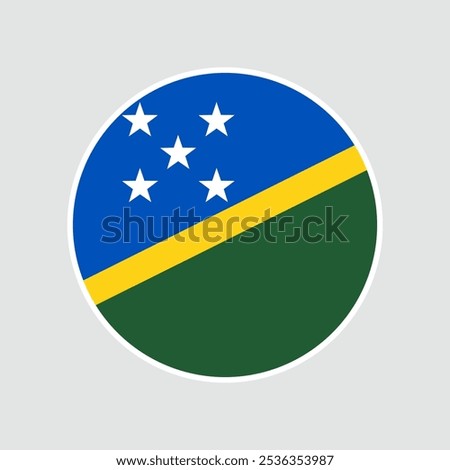 The flag of solomon islands. Flag icon. Standard color. Round flag. Computer illustration. Digital illustration. Vector illustration.