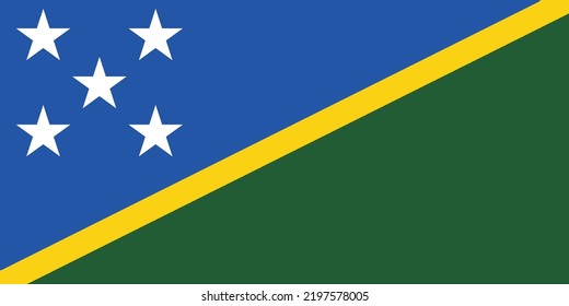 Flag of Solomon Islands, national  Flag isolated.