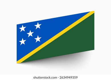 Flag of Solomon Islands. Solomon Islands flag official colors tilted icon digital vector illustration design.