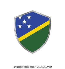Bandera de las Islas Salomón con marco plateado