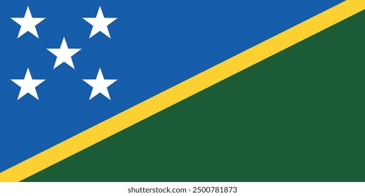 La bandera de las Islas Salomón, diseño de Vector