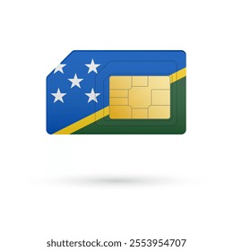 Flag of Solomon Islands. Vector illustration of SIM Card with flag on white background