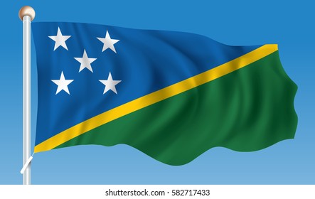 Bandera de las Islas Salomón - ilustración vectorial