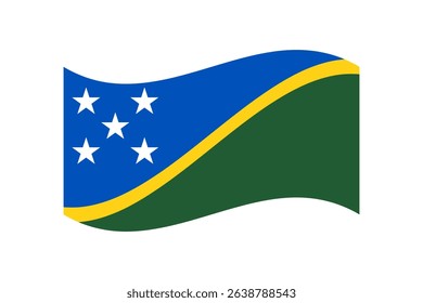 Flag of Solomon Islands. Solomon Islands wavy flag digital vector illustration. Fluttering flag.