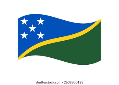 Flag of Solomon Islands. Solomon Islands wavy flag digital vector illustration. Fluttering flag.